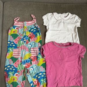 Baby Boden Colorful Romper Set with White and Pink Tops (12-18 months)